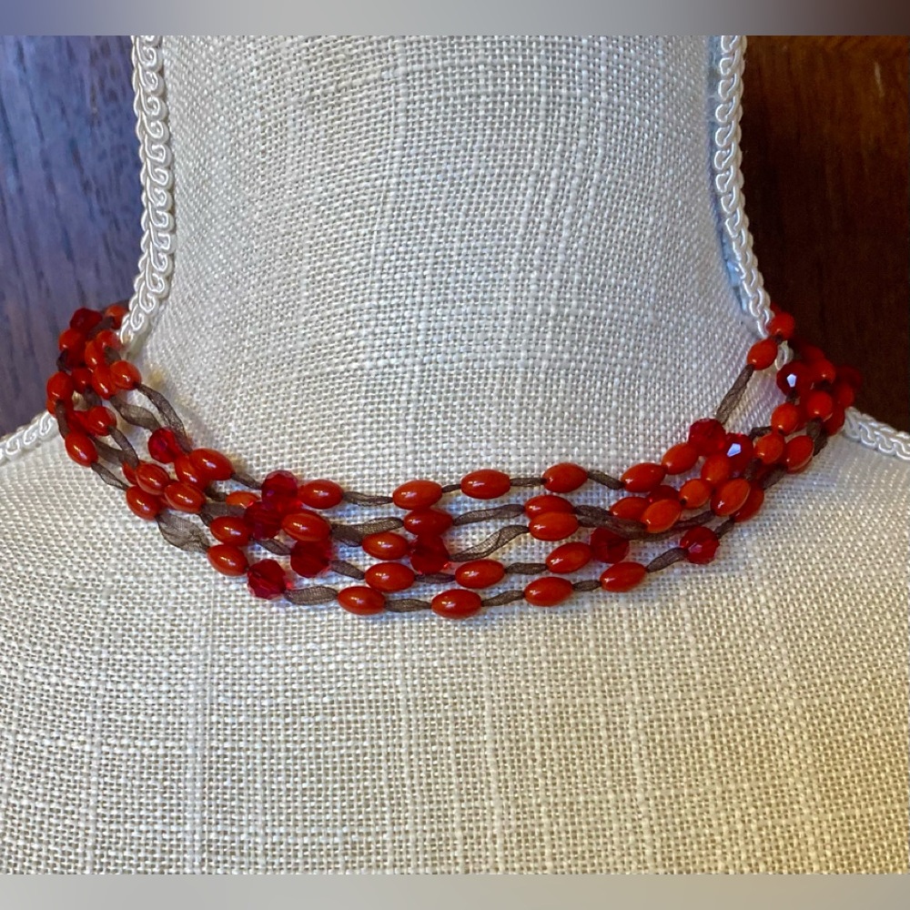 Beaded Choker Necklace, 15”